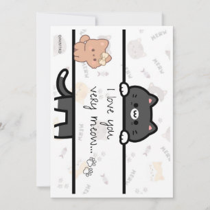 A cute card of I love you very meow to a love