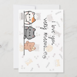 A cute card of I love you very meow to a love