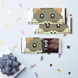 A Cute Cartoon Animal with a Multicolored Scarf Hershey Bar Favors