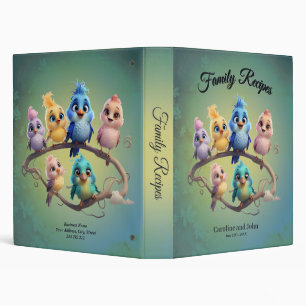 A cute cartoon bird parade in vibrant colors. 3 ring binder
