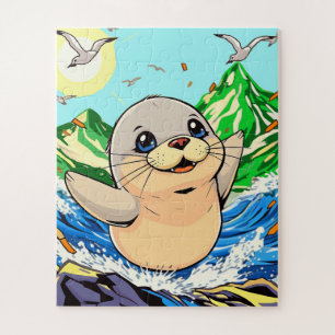 A cute cartoon seal children's  Jigsaw Puzzle