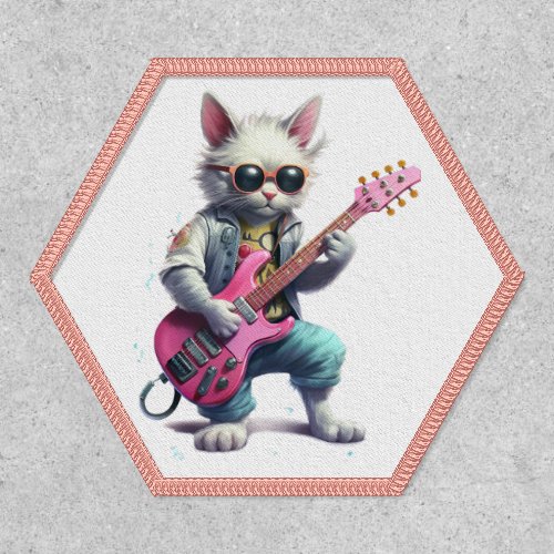 A Cute Cat Plays Electro Guitar Patch