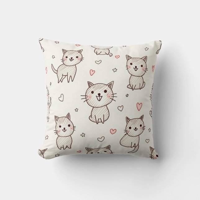 a cute cat-shaped cushion (Front)