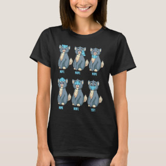 A cute cat shows the students how to wear the mask T-Shirt