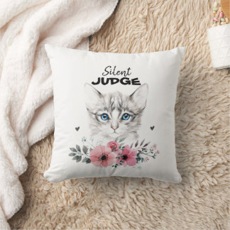 A cute cat throw pillow