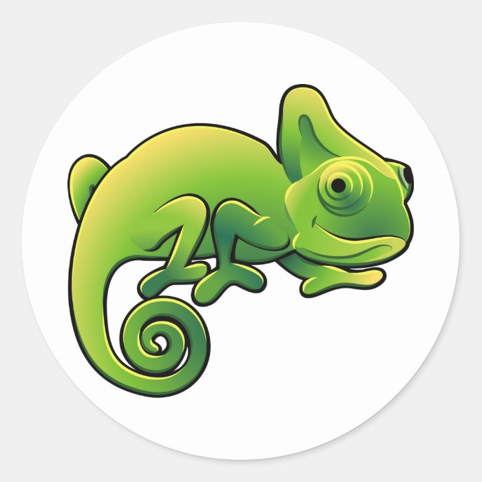 A cute chameleon lizard round sticker