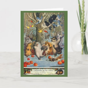 A Cute Christmas in the Woods Holiday Card