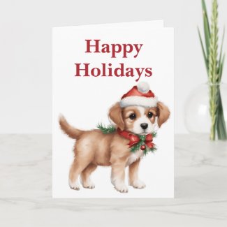 A Cute Christmas Puppy Blank Christmas