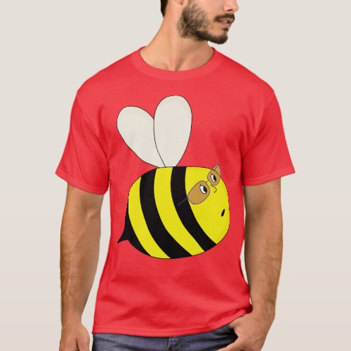 A Cute Chubby Bee Wearing Glasses T_Shirt