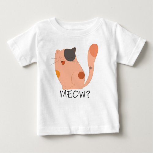 A cute colorful catoon orange cat meow baby T_Shirt