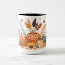 A cute cup with an autumn print