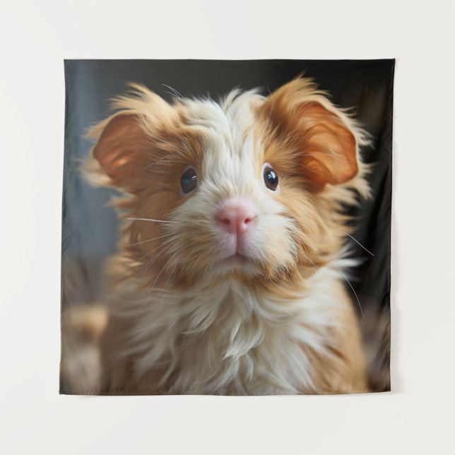 A cute curly Texels guinea pig with soft fur Tapestry (Front)