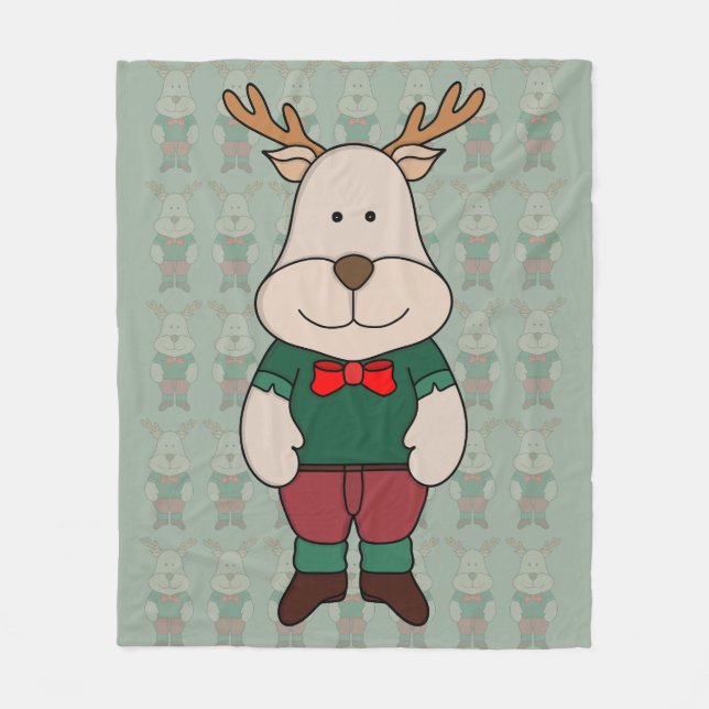 A cute deer fleece blanket (Front)