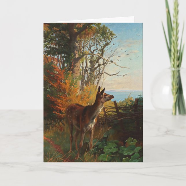 A Cute Deer In The Forest - Blank Note Card (Front)
