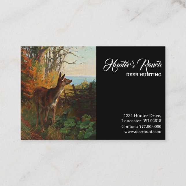 A Cute Deer In The Forest Hunting Business Card (Front)