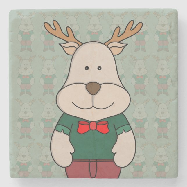 A cute deer stone coaster (Front)
