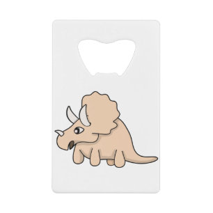 A cute dinosaur credit card bottle opener
