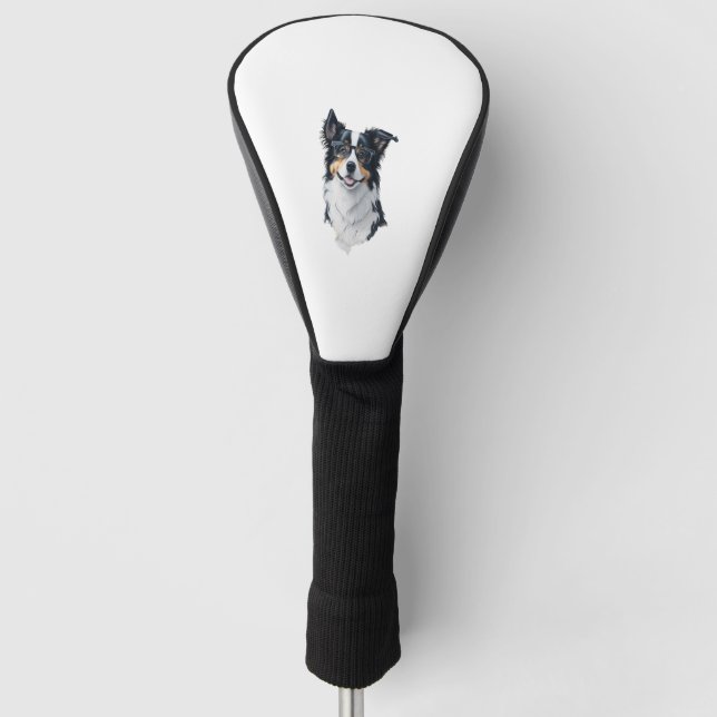 A cute dog Border Collie [RB#10008]  Golf Head Cover (Front)