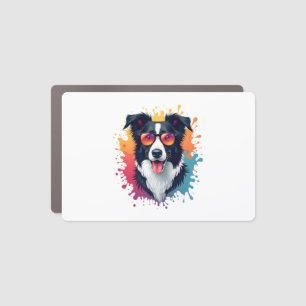 A cute dog Border Collie [RB#10009]  Car Magnet