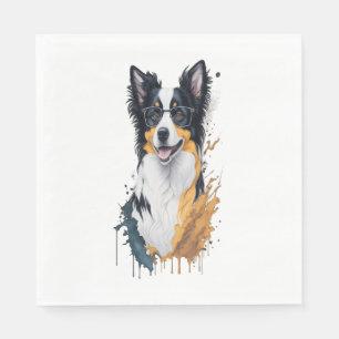 A cute dog Border Collie [RB#10009]  Napkins