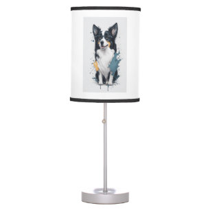 A cute dog Border Collie Table Lamp