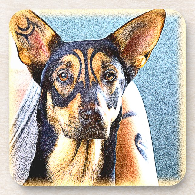 "A Cute Dog" Cute Photo. Buy Now Beverage Coaster (Front)