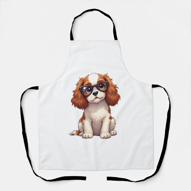 A cute dog King Charles Spaniel  Apron (Front)