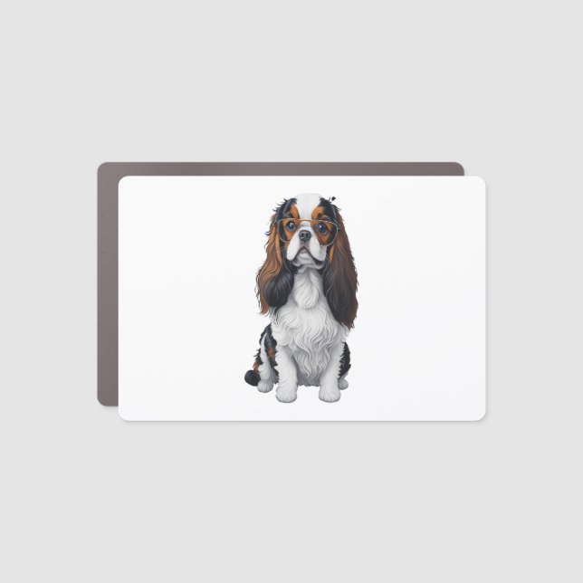 A cute dog King Charles Spaniel Car Magnet (Front)