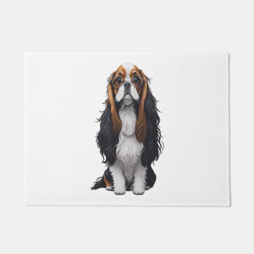 A cute dog King Charles Spaniel  Doormat