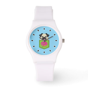 A Cute Dog Peeking and a Strawberry Donut Watch