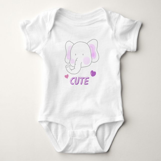 A cute elephant bodysuits (Front)