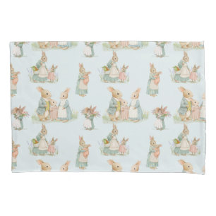 a cute family of rabbits with a baby pillow case
