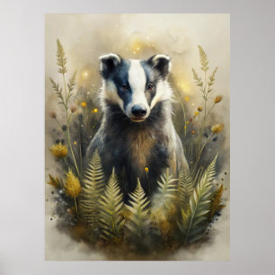 A Cute Forest Badger Poster