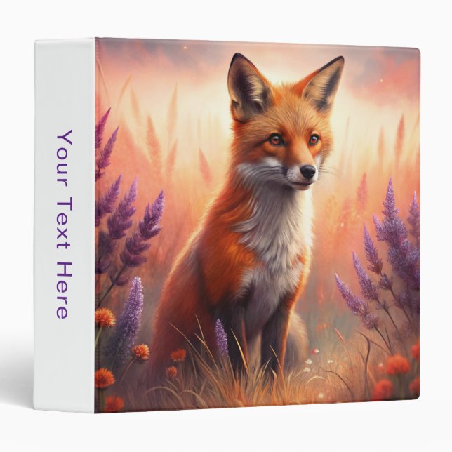 A Cute Forest Red Fox 3 Ring Binder (Front/Spine)