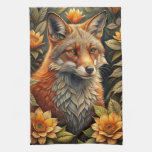 A Cute Forest Red Fox Kitchen Towel