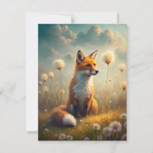 A Cute Forest Red Fox Postcard
