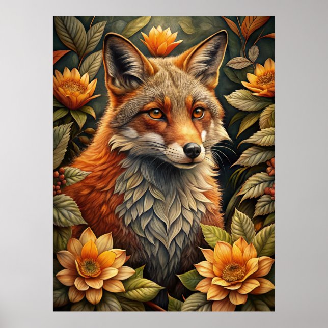 A Cute Forest Red Fox Poster (Front)