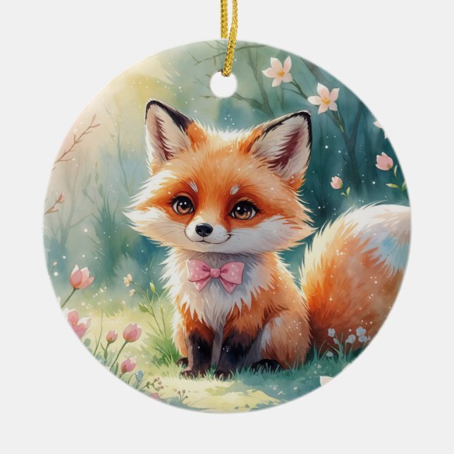 A Cute fox Ceramic Ornament (Front)