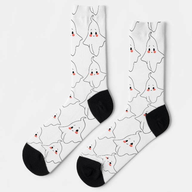 A Cute Ghost's Midnight Adventure Socks (Left)