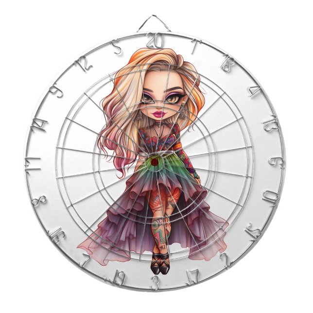 A Cute Girl Halloween Design Collection 11 Dart Board (Front)