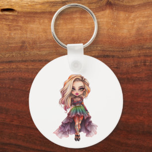 A Cute Girl Halloween Design Collection 11 Keychain
