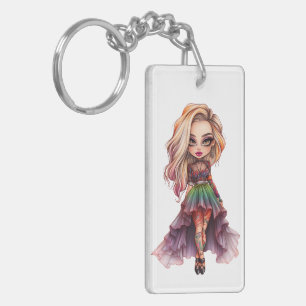 A Cute Girl Halloween Design Collection 11 Keychain