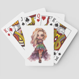 A Cute Girl Halloween Design Collection 11 Poker Cards