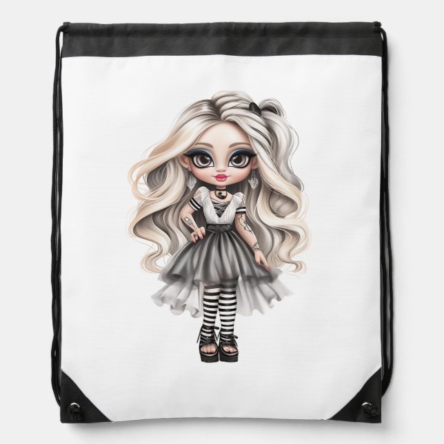 A Cute Girl Halloween Design Collection 12 Drawstring Bag (Front)
