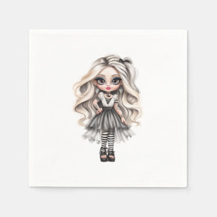 A Cute Girl Halloween Design Collection 12 Napkins