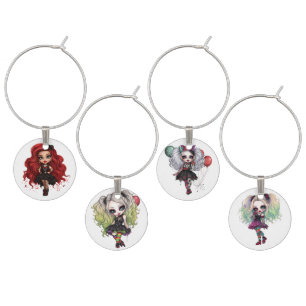 A Cute Girl Halloween Design Collection 16 Wine Charm