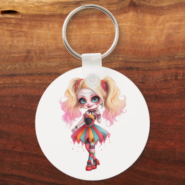 A Cute Girl Halloween Design Collection 19 Keychain (Front)