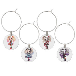 A Cute Girl Halloween Design Collection 19 Wine Charm