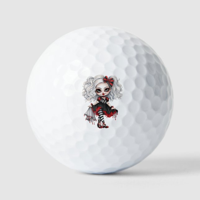 A Cute Girl Halloween Design Collection 7 Golf Balls (Front)