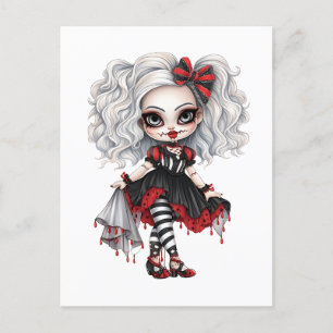 A Cute Girl Halloween Design Collection 7 Holiday Postcard